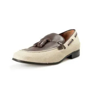 NIB Salvatore Ferragamo Faggio 4 Men\'s Brown and Linen Loafers Salvatore Ferragamo Men main image 3